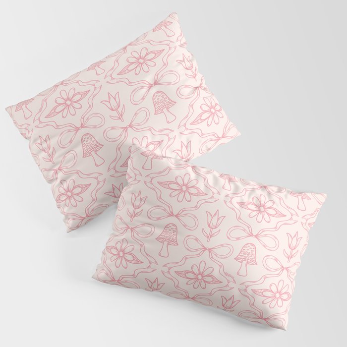 Spring Toile Print in Pink Pillow Sham Gallery Image 3