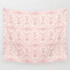 Spring Toile Print in Pink Wall Tapestry Gallery Image 4