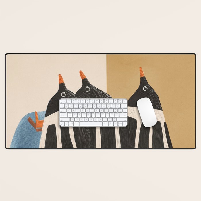 Minimal Penguin Stack Desk Mat Gallery Image 1