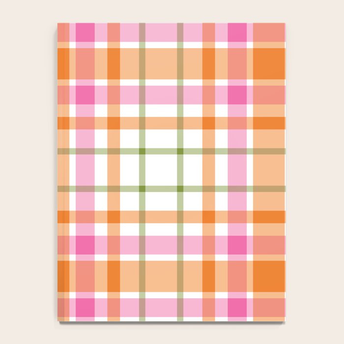 Summer Plaid Pink Orange Green White Notebook Gallery Image 4