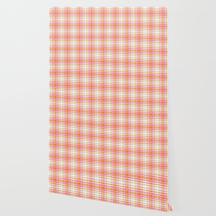 Summer Plaid Pink Orange Green White Wallpaper Gallery Image 2