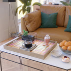 Summer Plaid Pink Orange Green White Serving Tray Gallery Image 2