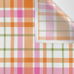 Summer Plaid Pink Orange Green White Wall Tapestry Gallery Image 3