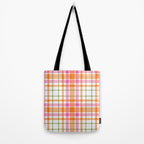 Summer Plaid Pink Orange Green White Tote Bag Gallery Image 2