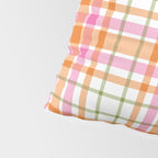 Summer Plaid Pink Orange Green White Pillow Sham Gallery Image 4