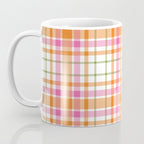 Summer Plaid Pink Orange Green White Coffee Mug Gallery Image 3