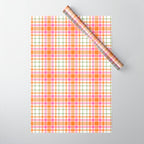 Summer Plaid Pink Orange Green White Wrapping Paper Gallery Image 1