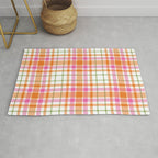 Summer Plaid Pink Orange Green White Rug Gallery Image 1