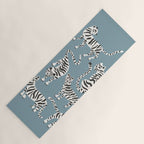 Tiger Collection - White on Blue Yoga Mat Gallery Image 1