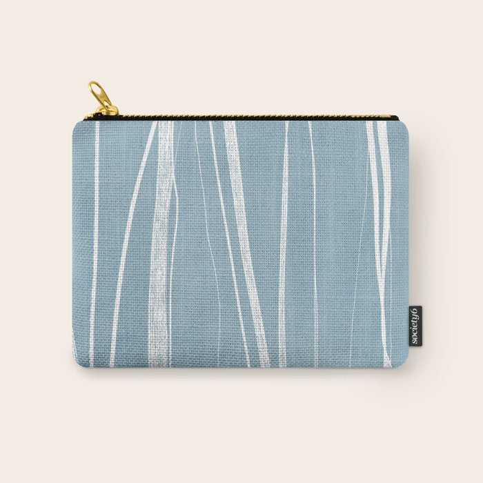 Light Blue White Lines Artwork Carry All Pouch Gallery Image 1