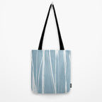 Light Blue White Lines Artwork Tote Bag Gallery Image 2