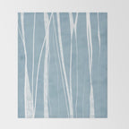 Light Blue White Lines Artwork Throw Blanket Gallery Image 2