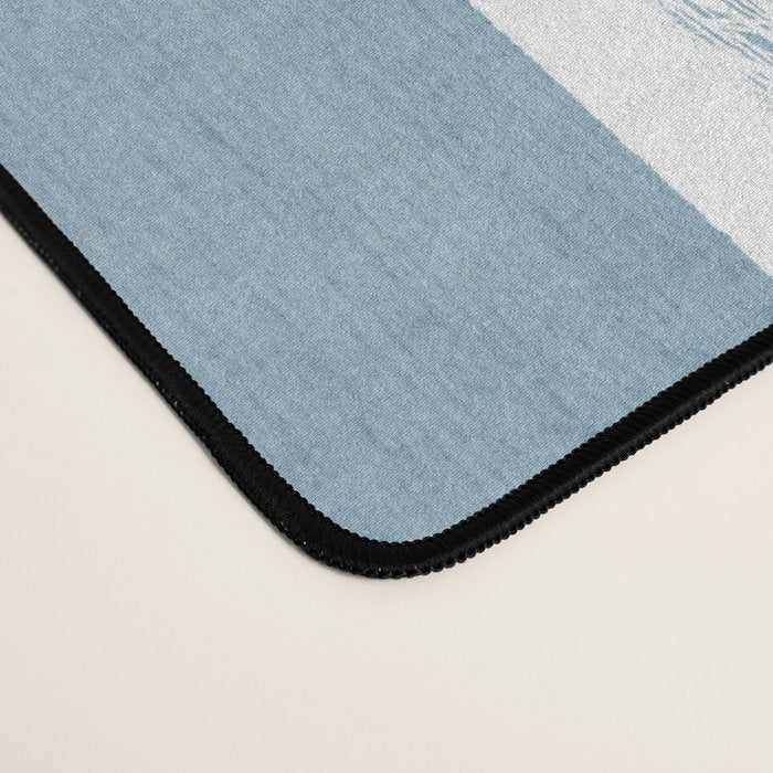 Light Blue White Lines Artwork Desk Mat Gallery Image 4