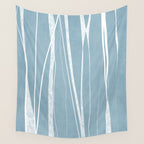 Light Blue White Lines Artwork Wall Tapestry Gallery Image 4