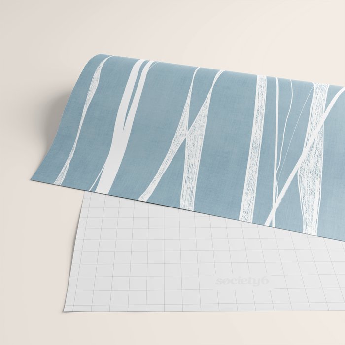 Light Blue White Lines Artwork Wrapping Paper Gallery Image 2