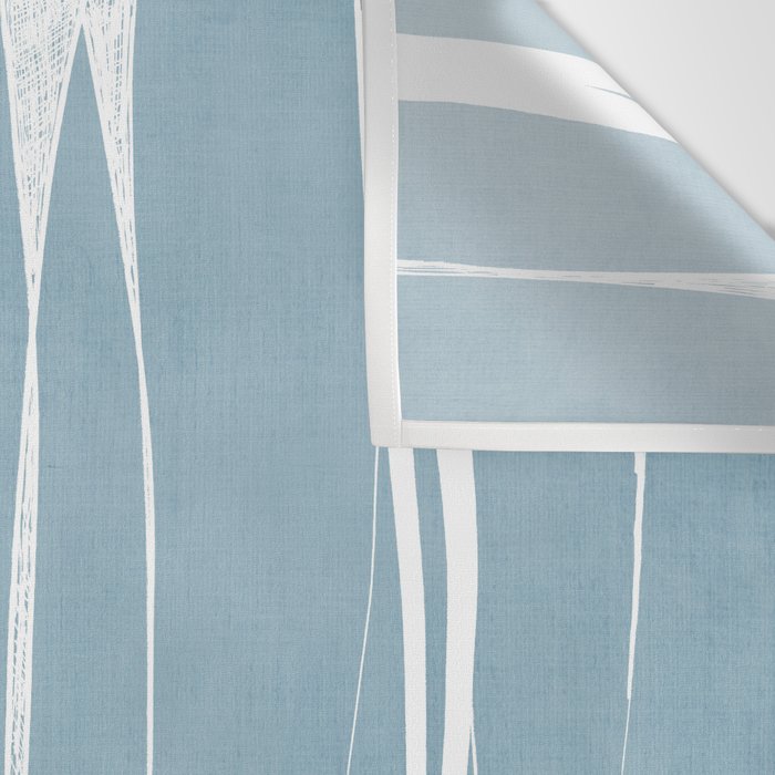 Light Blue White Lines Artwork Wall Tapestry Gallery Image 3