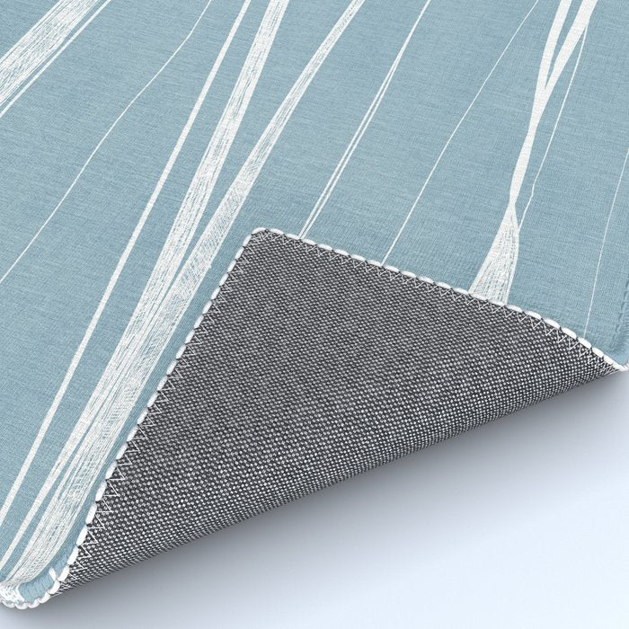 Light Blue White Lines Artwork Rug Gallery Image 4