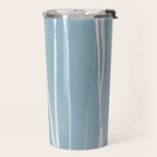 Light Blue White Lines Artwork Travel Mug Gallery Image 2