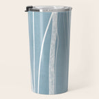 Light Blue White Lines Artwork Travel Mug Gallery Image 3
