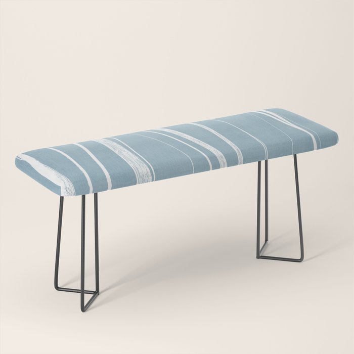 Light Blue White Lines Artwork Bench Gallery Image 1