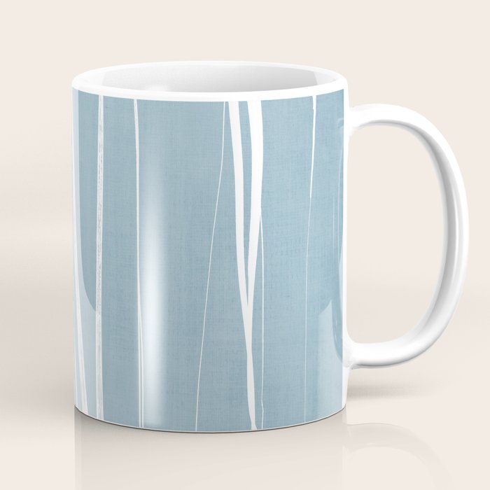 Light Blue White Lines Artwork Coffee Mug Gallery Image 1