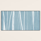 Light Blue White Lines Artwork Desk Mat Gallery Image 3