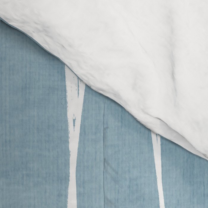 Light Blue White Lines Artwork Comforter Gallery Image 4