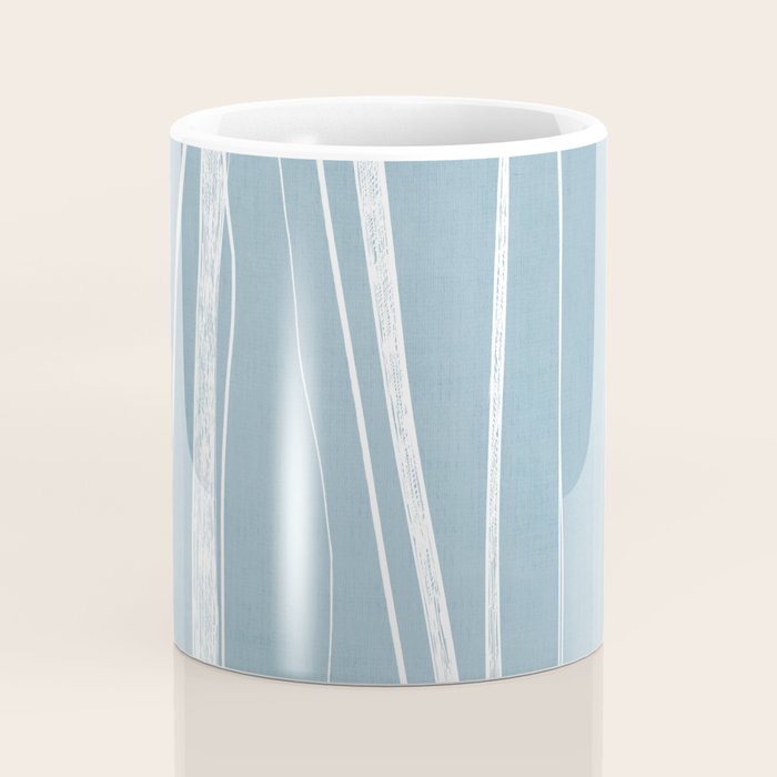 Light Blue White Lines Artwork Coffee Mug Gallery Image 4