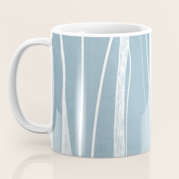 Light Blue White Lines Artwork Coffee Mug Gallery Image 3