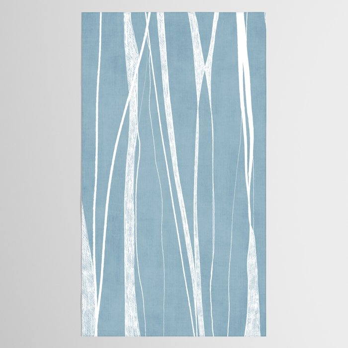 Light Blue White Lines Artwork Tablecloth Gallery Image 2