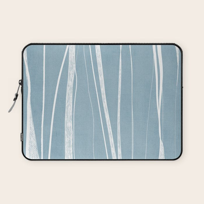 Light Blue White Lines Artwork Laptop Sleeve Gallery Image 1