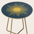 Sunburst - Minimalist Mid Century Modern Sun in Navy Blue and Light Mustard Yellow Side Table Gallery Image 2