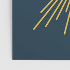 Sunburst - Minimalist Mid Century Modern Sun in Navy Blue and Light Mustard Yellow Poster Gallery Image 3