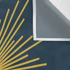 Sunburst - Minimalist Mid Century Modern Sun in Navy Blue and Light Mustard Yellow Wall Tapestry Gallery Image 3