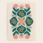 Indian Floral - pink and green  Poster Gallery Image 4
