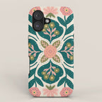 Indian Floral - pink and green  iPhone Case Gallery Image 1