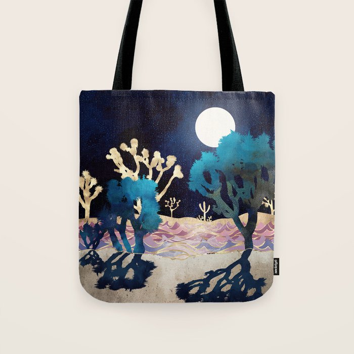 Desert Lake Moonlight Tote Bag Gallery Image 1