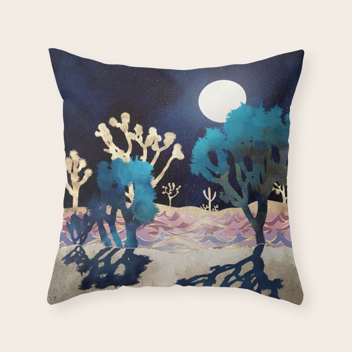 Desert Lake Moonlight Throw Pillow Gallery Image 6