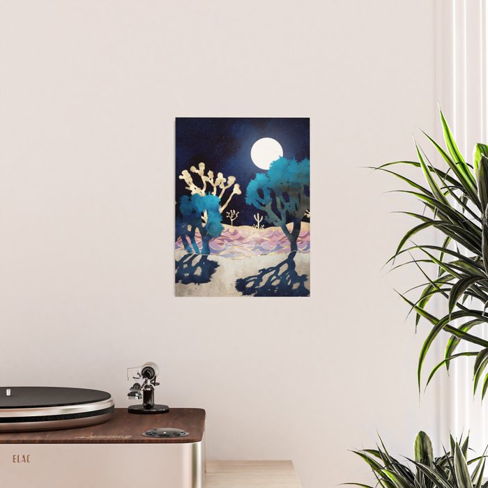 Desert Lake Moonlight Poster Gallery Image 2