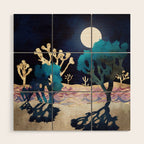 Desert Lake Moonlight Wood Wall Art Gallery Image 1