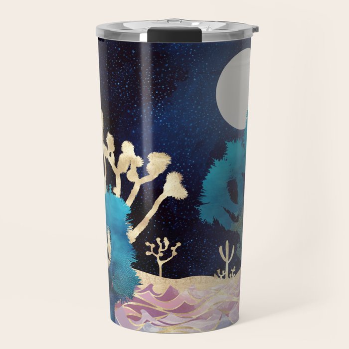 Desert Lake Moonlight Travel Mug Gallery Image 1