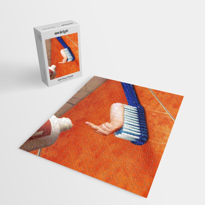 Up your mouth - Middle finger toothpaste Jigsaw Puzzle Gallery Image 2