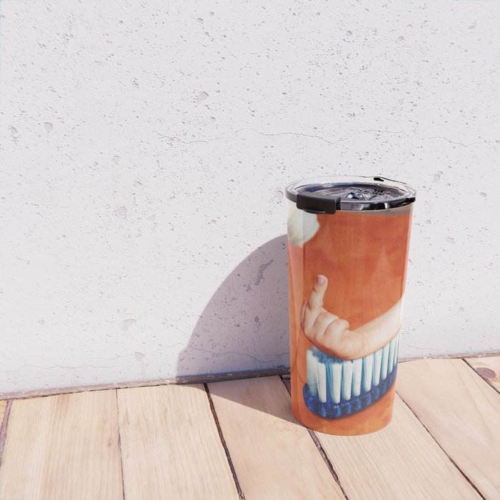Up your mouth - Middle finger toothpaste Travel Mug Gallery Image 4