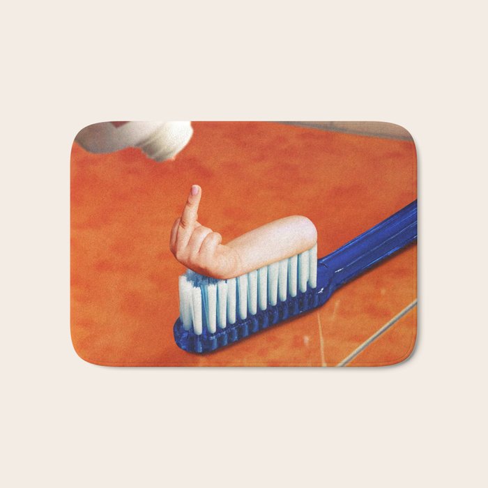 Up your mouth - Middle finger toothpaste Bath Mat Gallery Image 1