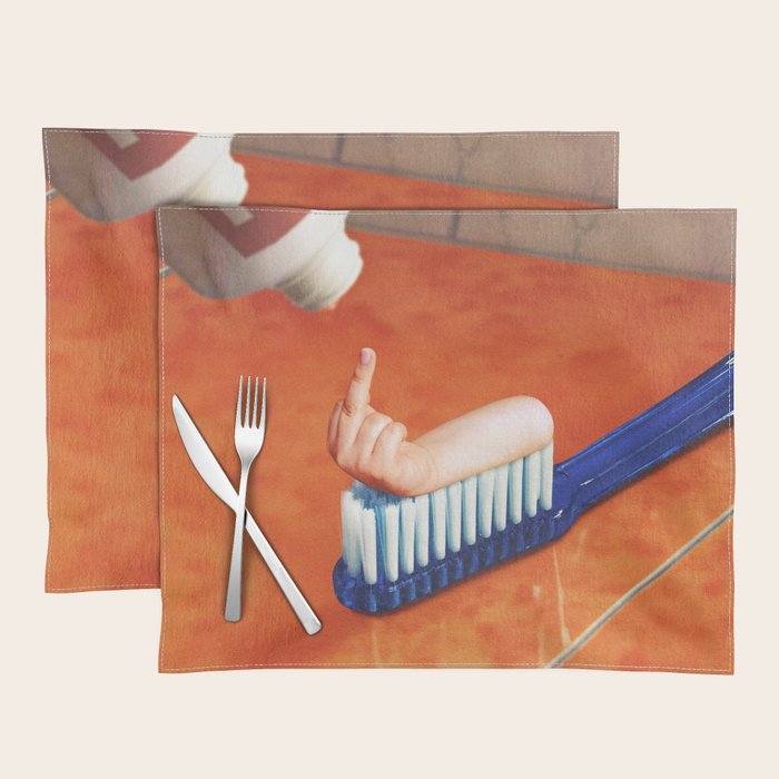 Up your mouth - Middle finger toothpaste Placemat Gallery Image 1