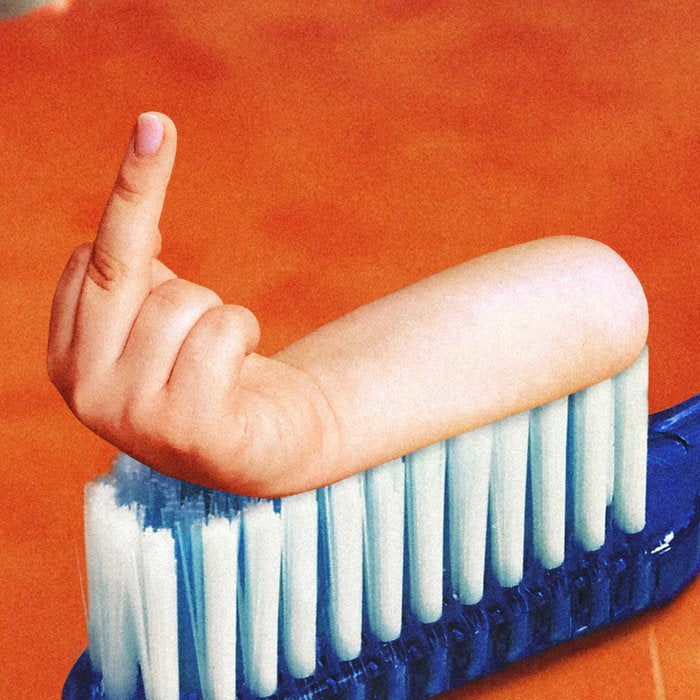 Up your mouth - Middle finger toothpaste Coffee Mug Gallery Image 2