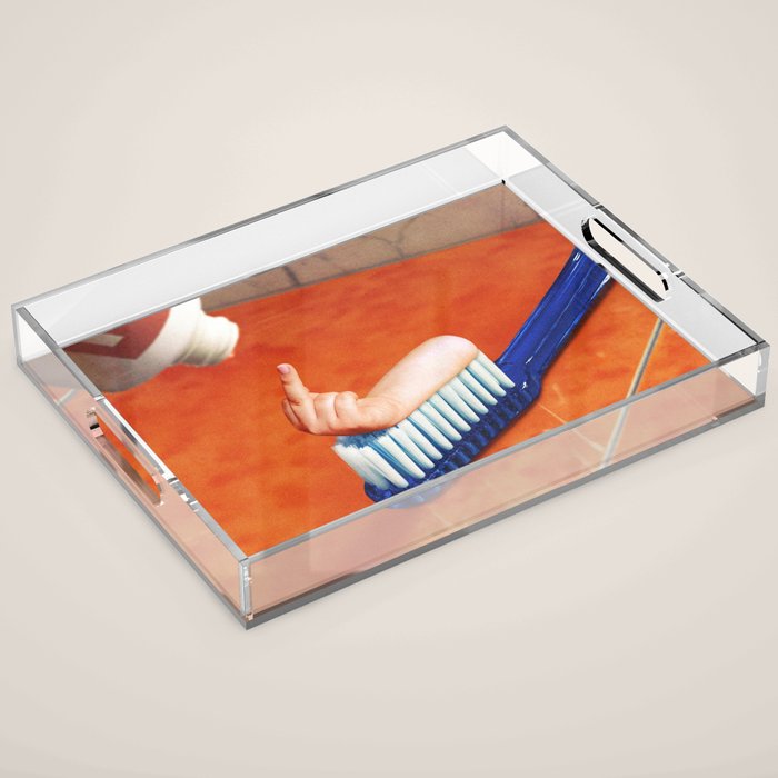 Up your mouth - Middle finger toothpaste Acrylic Tray Gallery Image 1