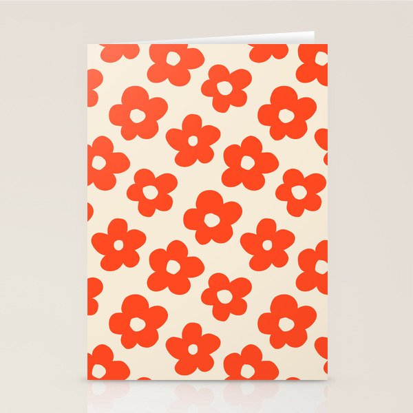 Retro 60s 70s Flower Pattern #pattern #vintage #poppy Stationery Card Gallery Image 1