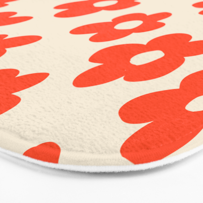 Retro 60s 70s Flower Pattern #pattern #vintage #poppy Bath Mat Gallery Image 3