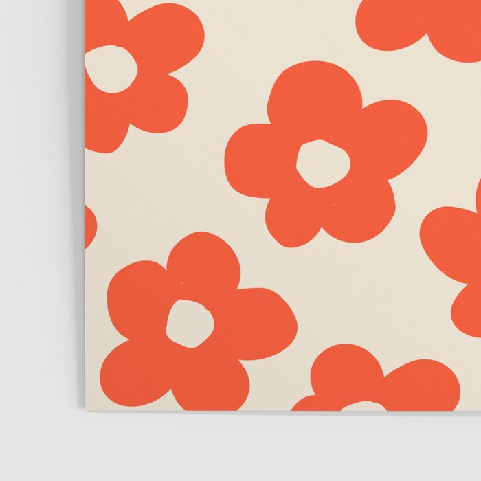 Retro 60s 70s Flower Pattern #pattern #vintage #poppy Poster Gallery Image 3